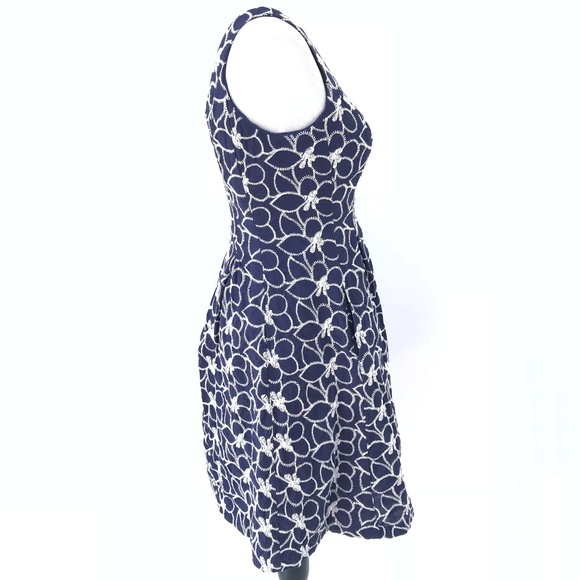 Nine West Blue Floral 100% Cotton Dress - Picture 5 of 8